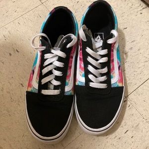 Vans Ward Old Skool Sk8 Low Tie Dye and Black Shoes